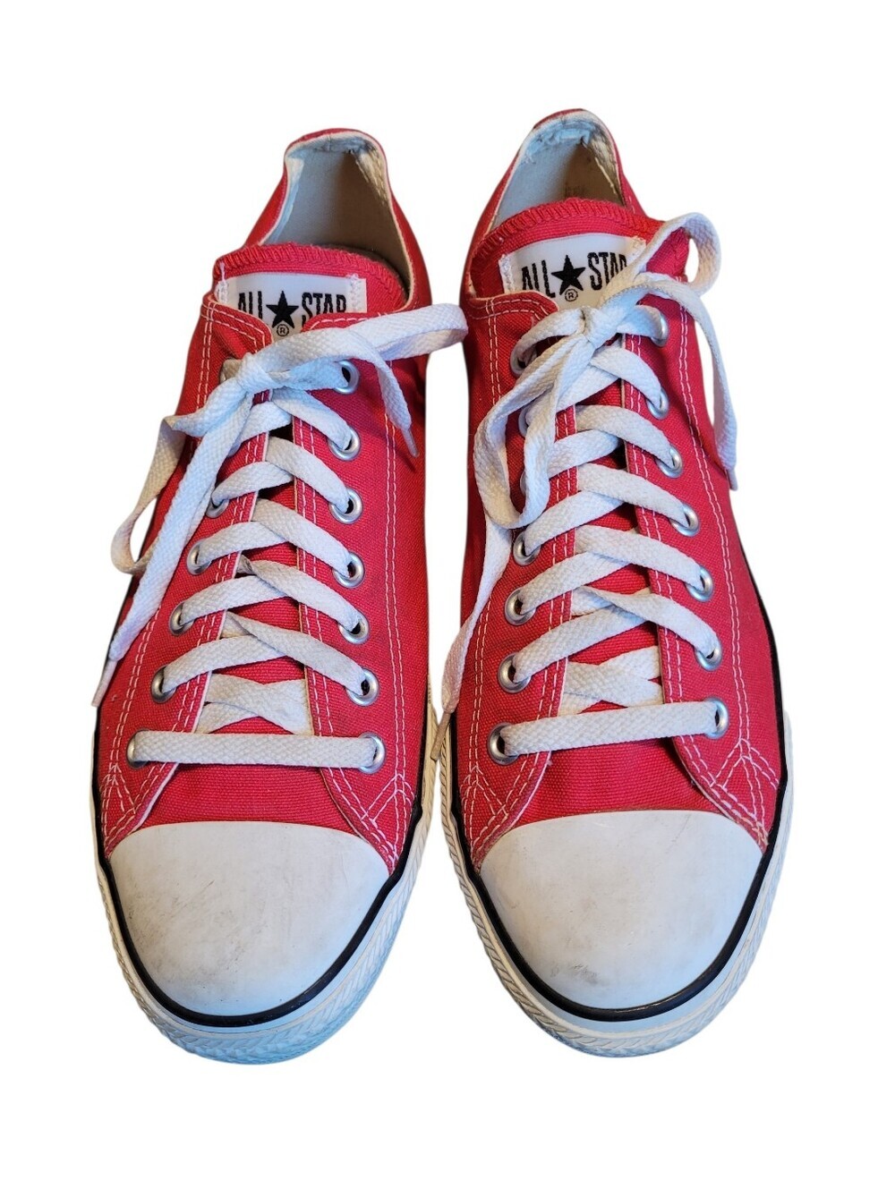 Converse Chuck Taylor All Star Red Canvas Low Top Sneakers Mens 10 Classic Retro